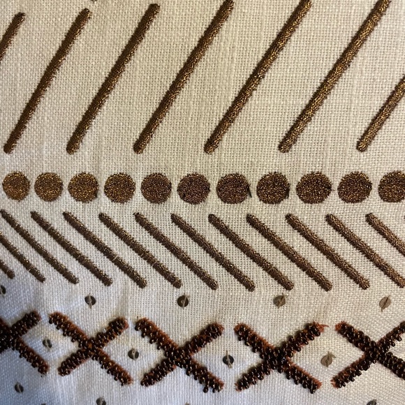 Nate Berkus Gold Embellished Printed Pillow - Picture 4 of 4